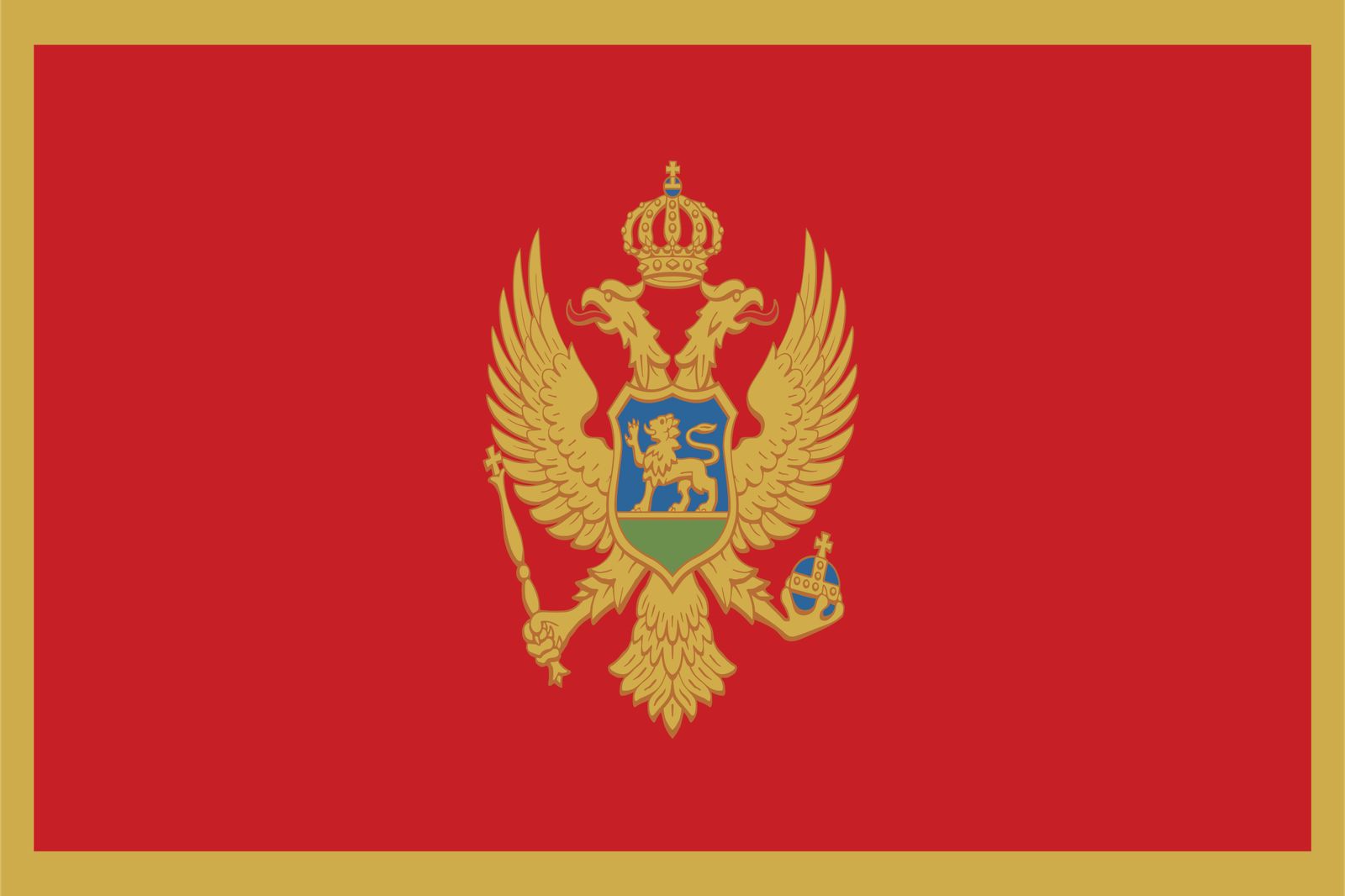 Montenegro Flagga - Klistermärke