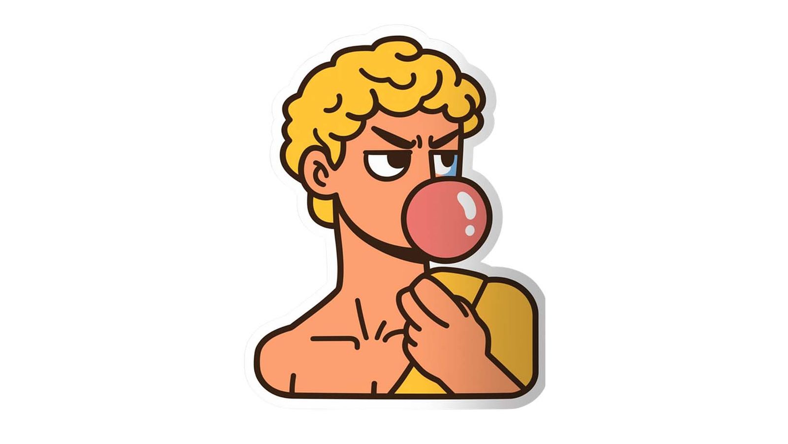 Klistermärke - Bubble Gum Staty - 4 Klistermärken