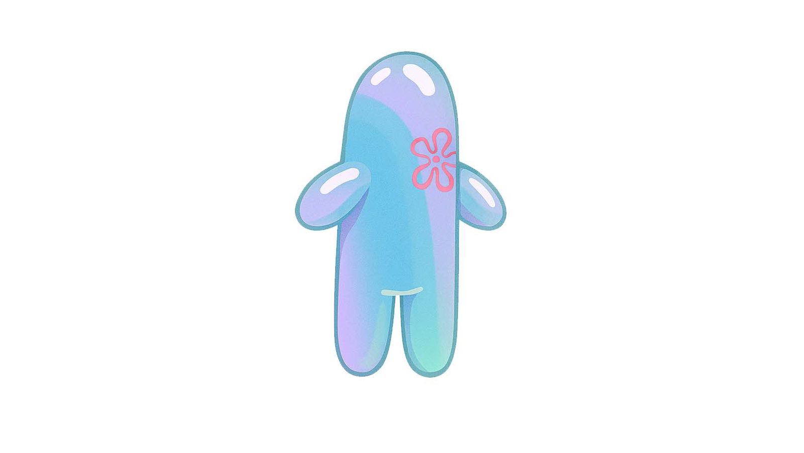 Klistermärke - Blå Ballongfigur - 4 Klistermärken
