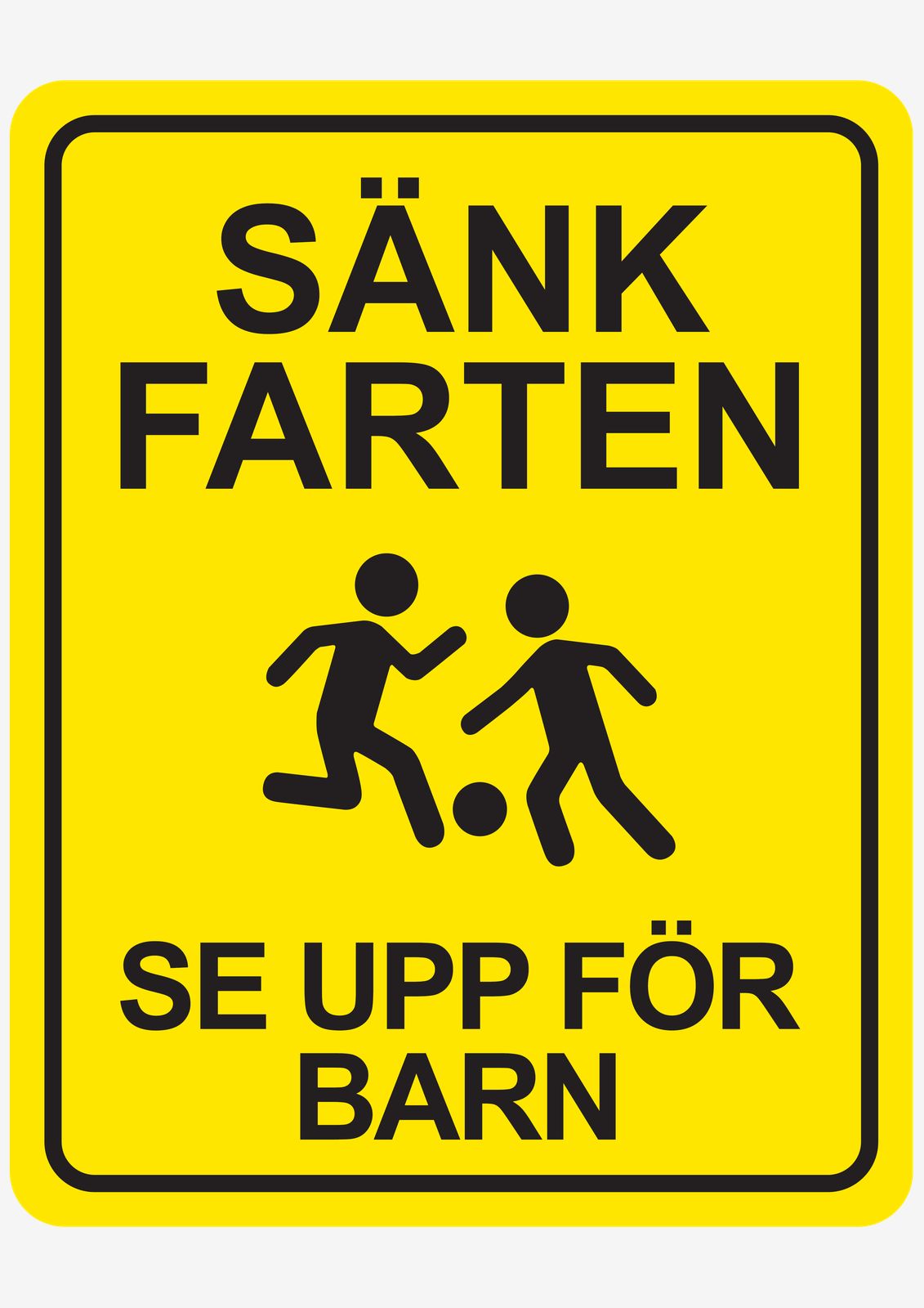 Klistermärke - Sänk Farten Se Upp För Barn