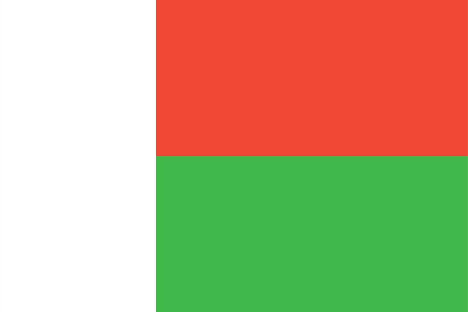 Madagaskar Flagga - Klistermärke