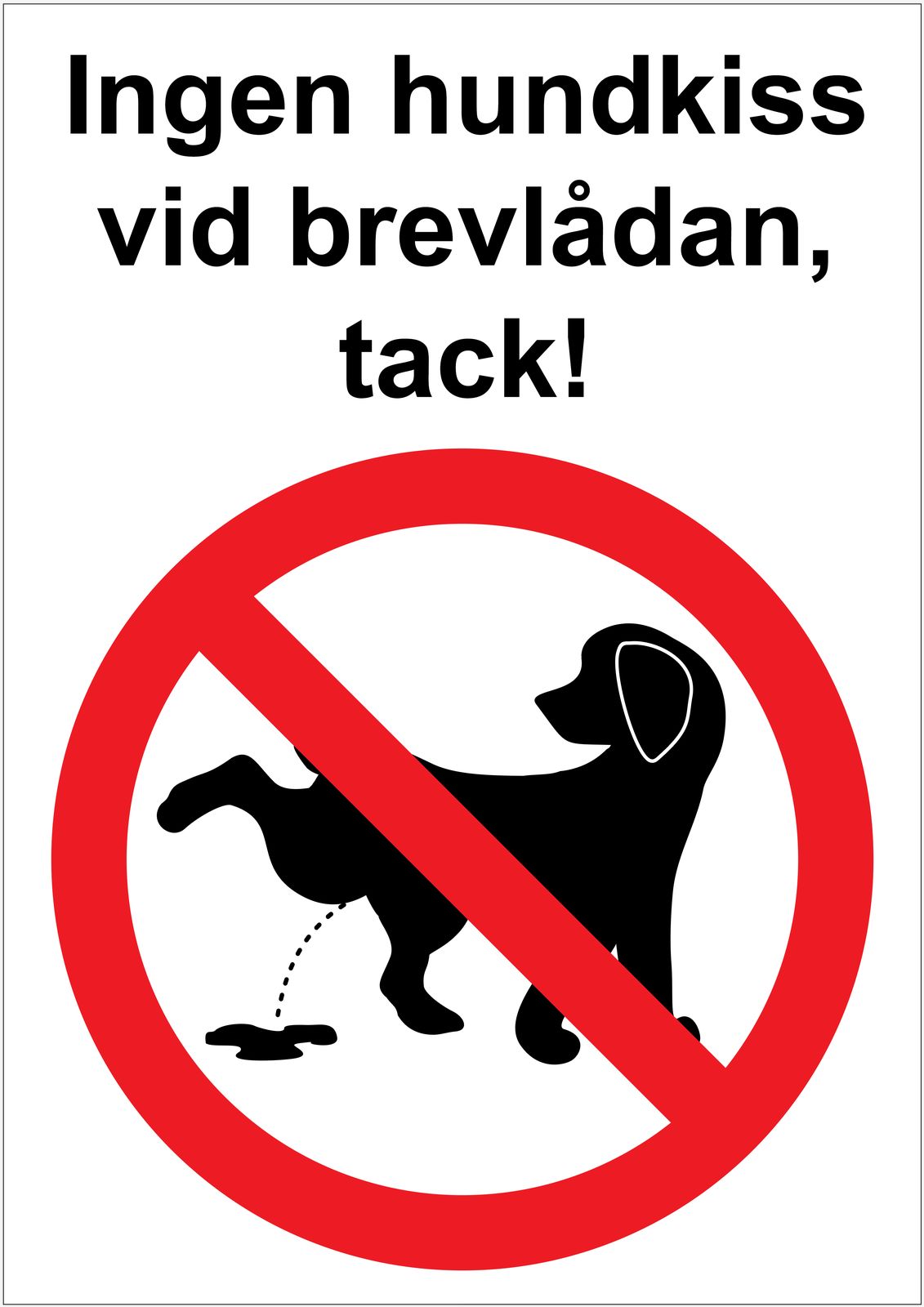 Klistermärke - Ingen hundkiss vid brevlådan