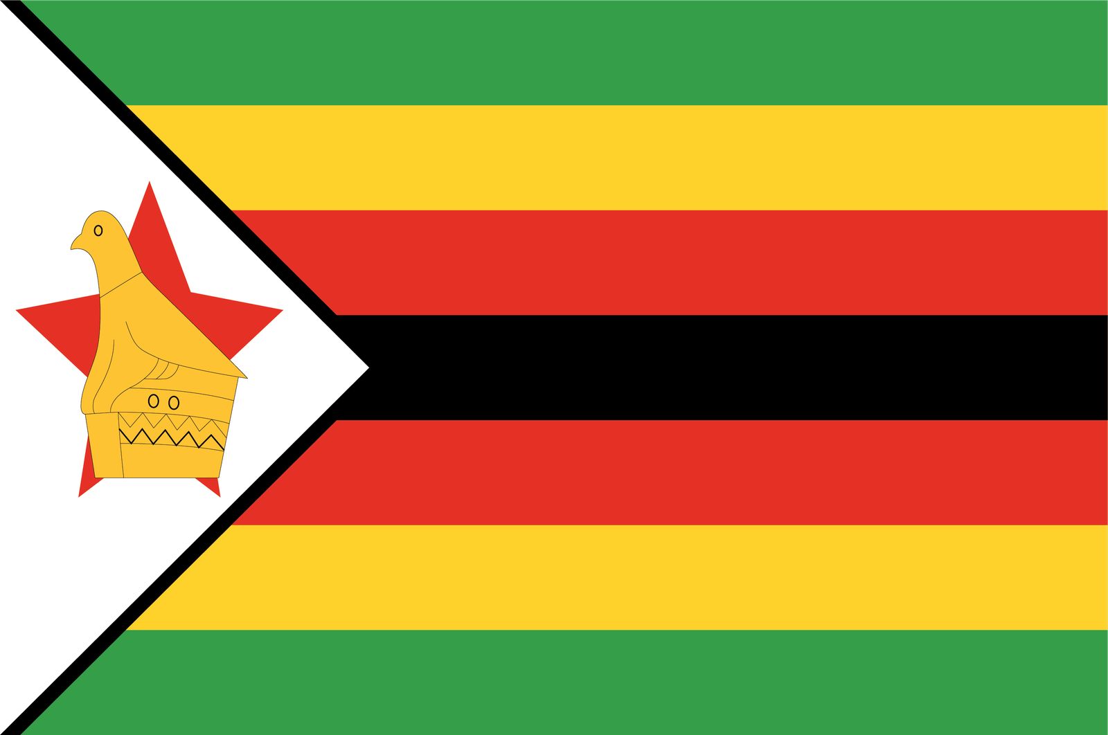 Zimbabwe Flagga - Klistermärke