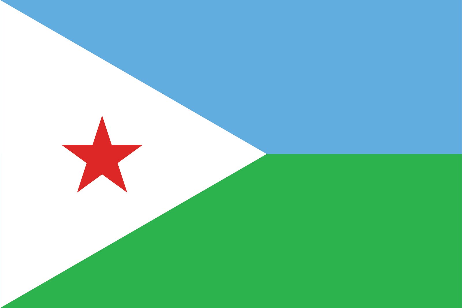 Djibouti Flagga - Klistermärke