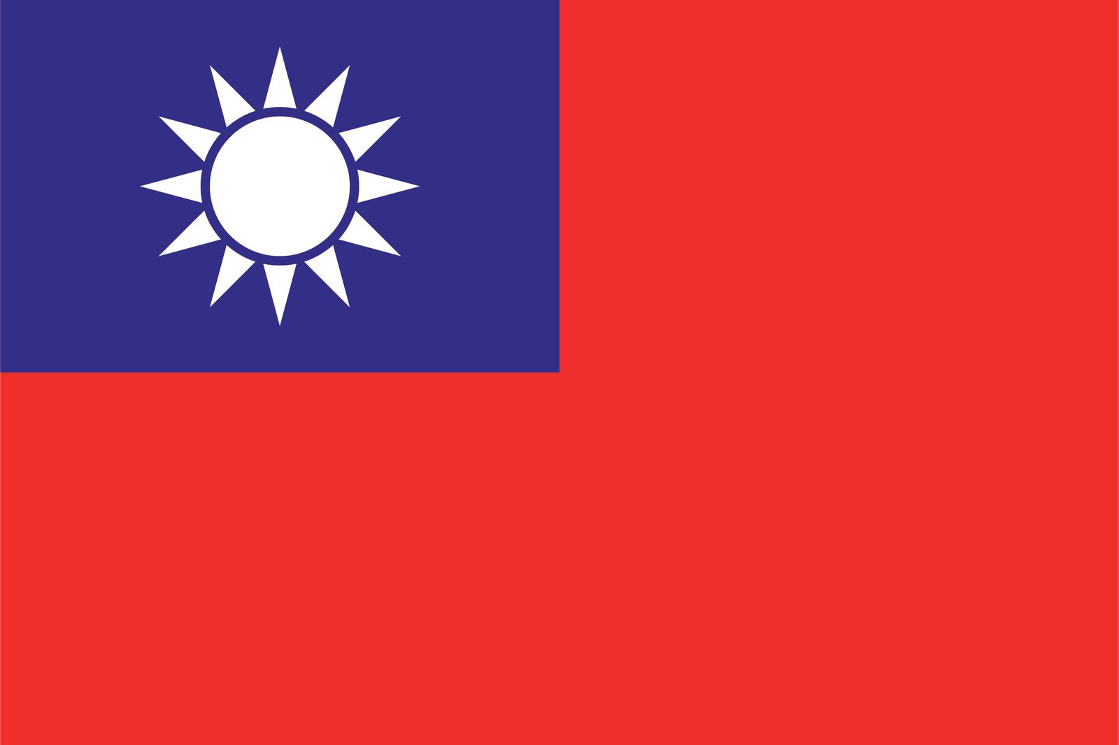 Taiwan Flagga - Klistermärke