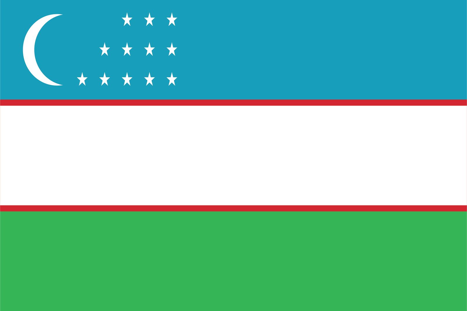 Uzbekistan Flagga - Klistermärke