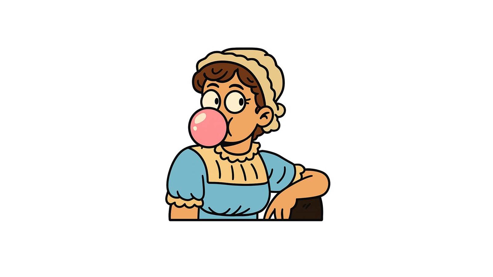 Klistermärke - Bubble Gum Girl - 4 Klistermärken