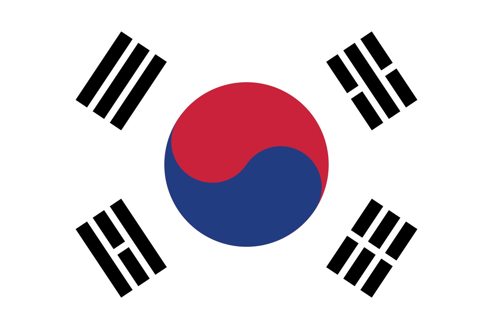 Sydkorea Flagga - Klistermärke