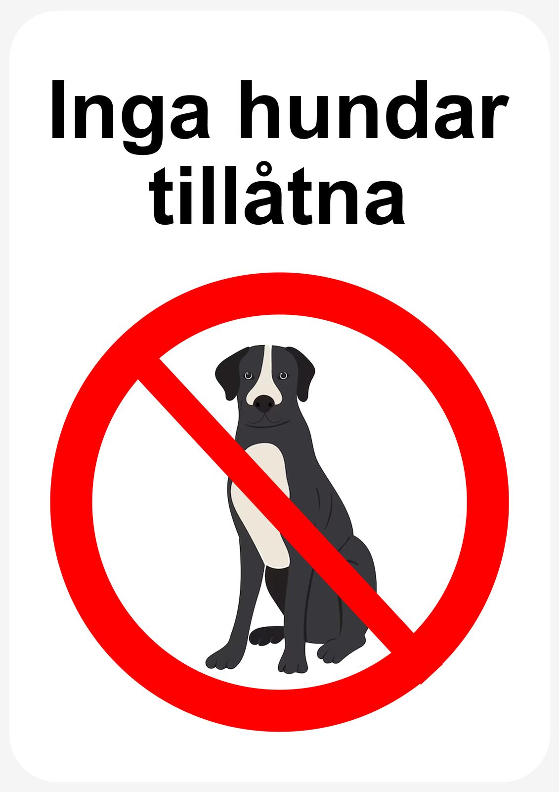 Sticker - Inga Hundar Tillåtna