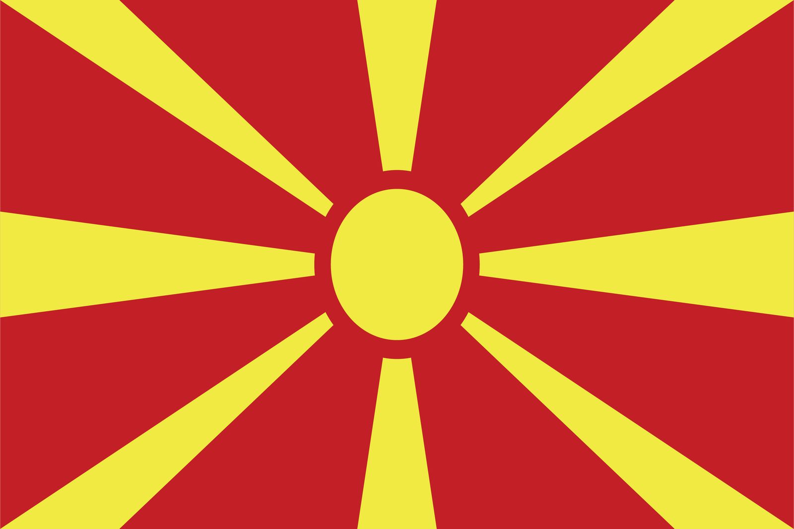 Nordmakedoniens Flagga - Klistermärke