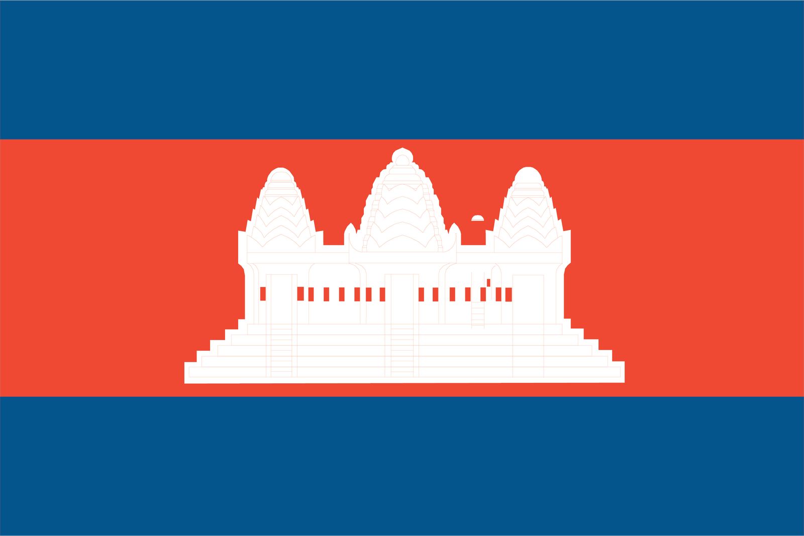 Kambodja Flagga - Klistermärke