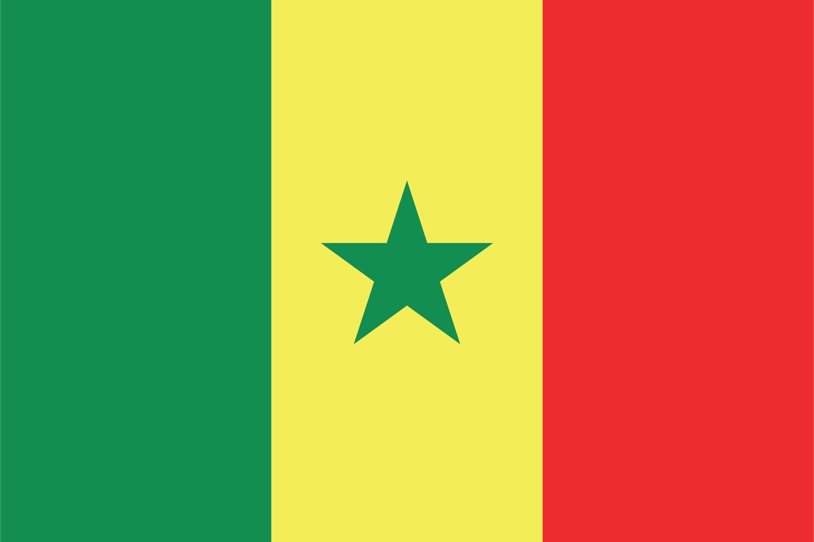 Senegal Flagga - Klistermärke
