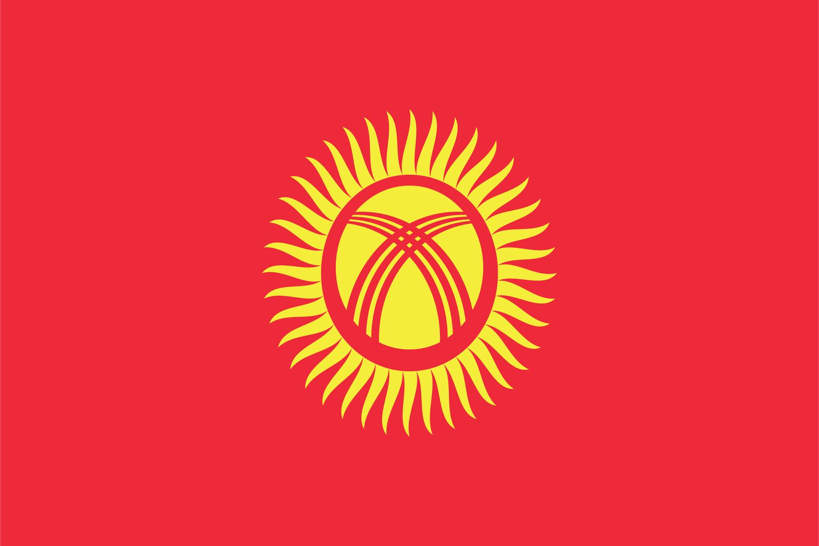 Kyrgyzstan Flagga - Klistermärke