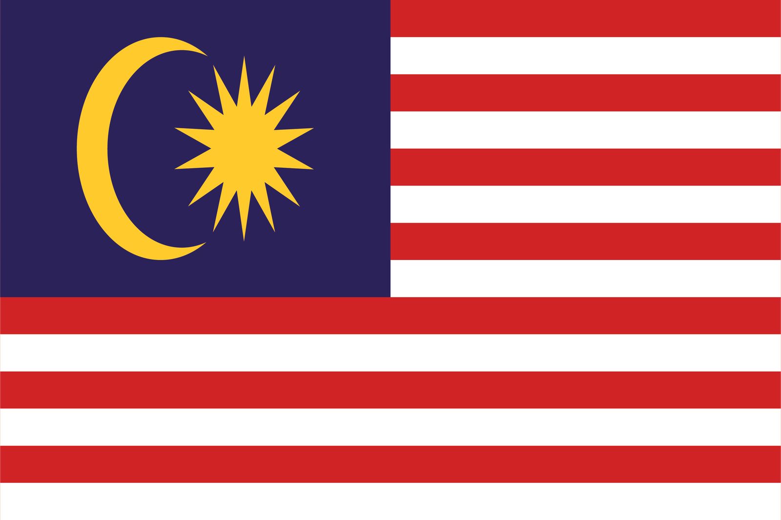 Malaysia Flagga - Klistermärke