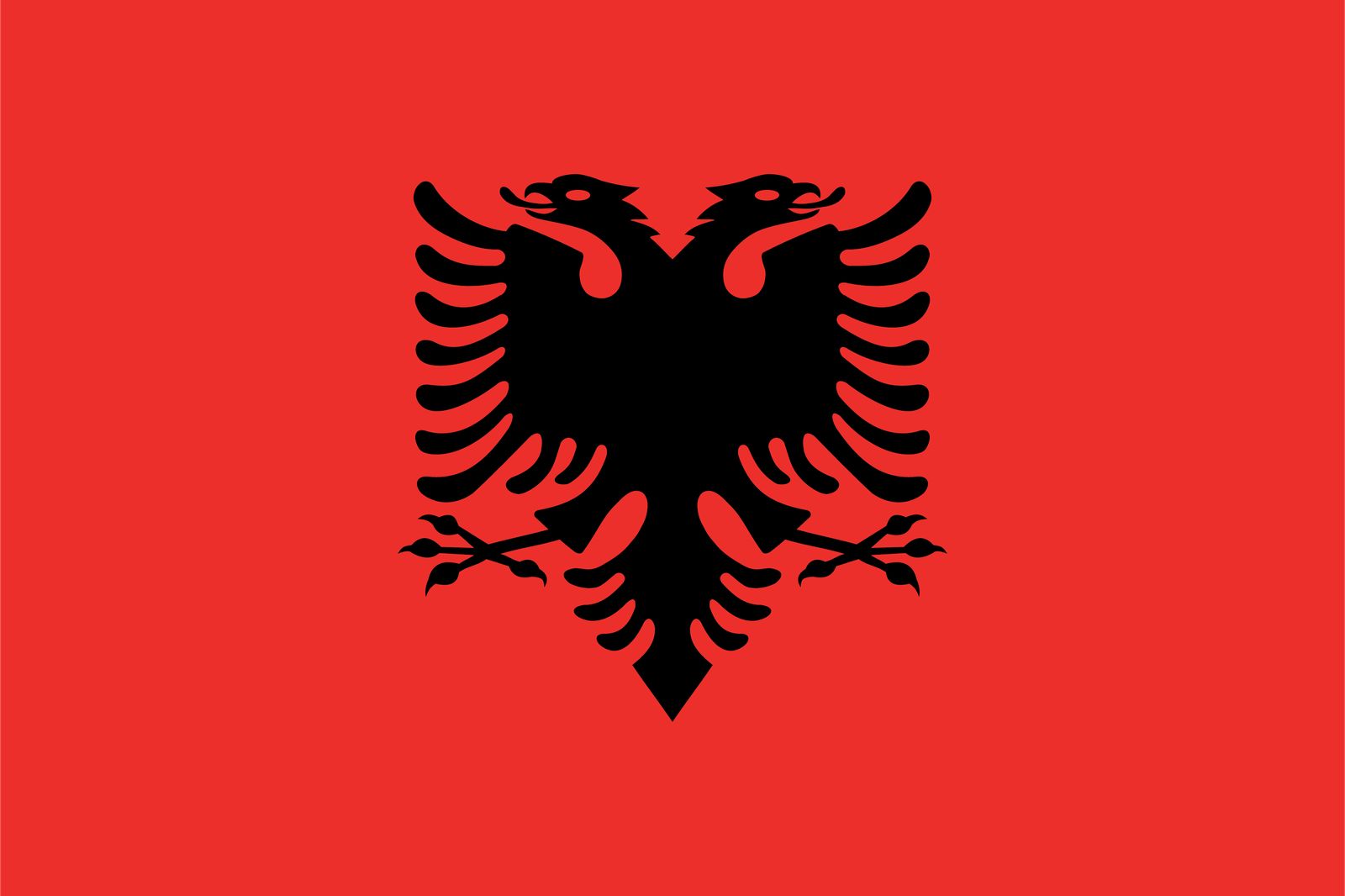 Albaniens flagga - klistermärke