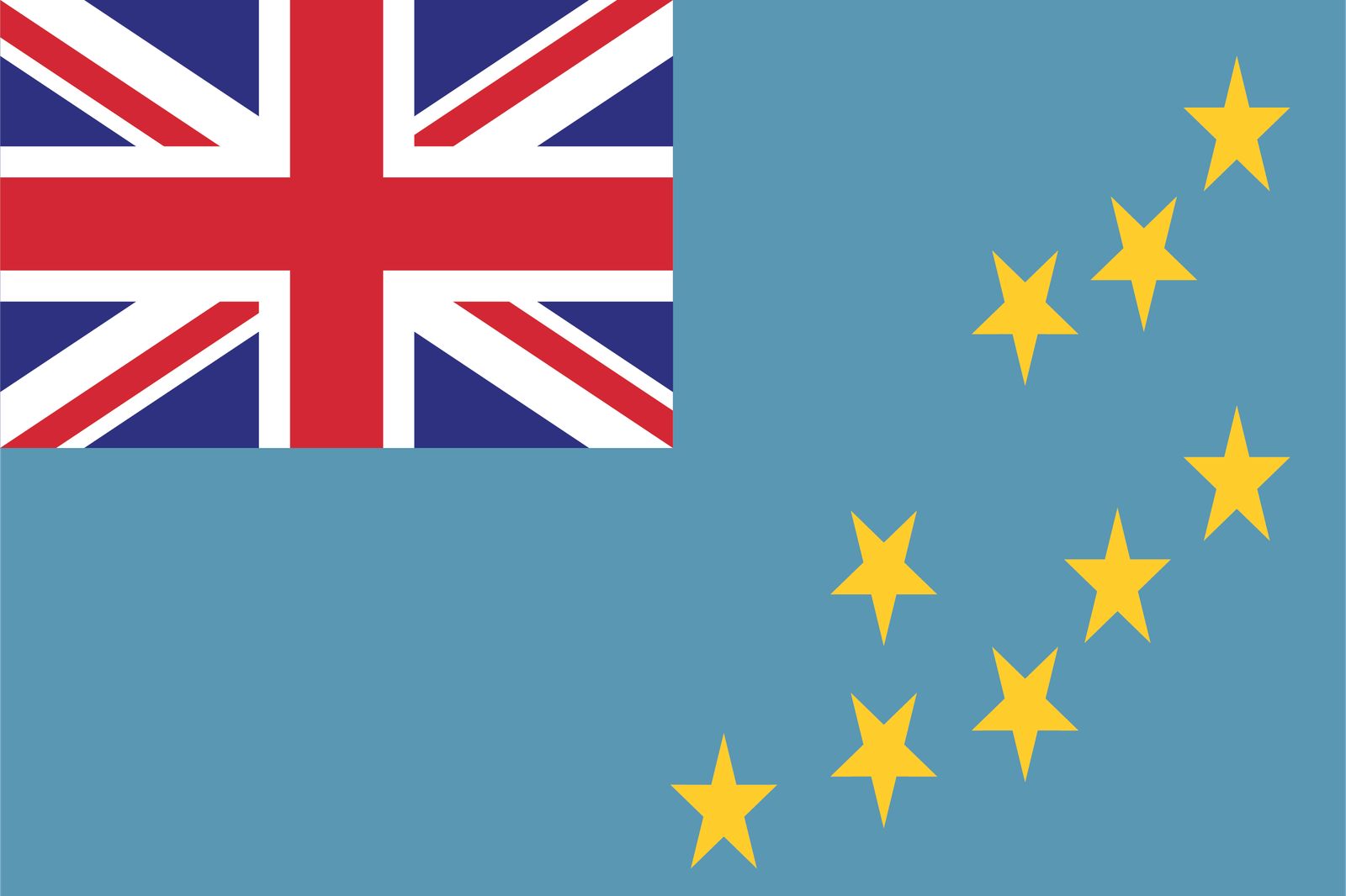 Tuvalu Flagga - Klistermärke