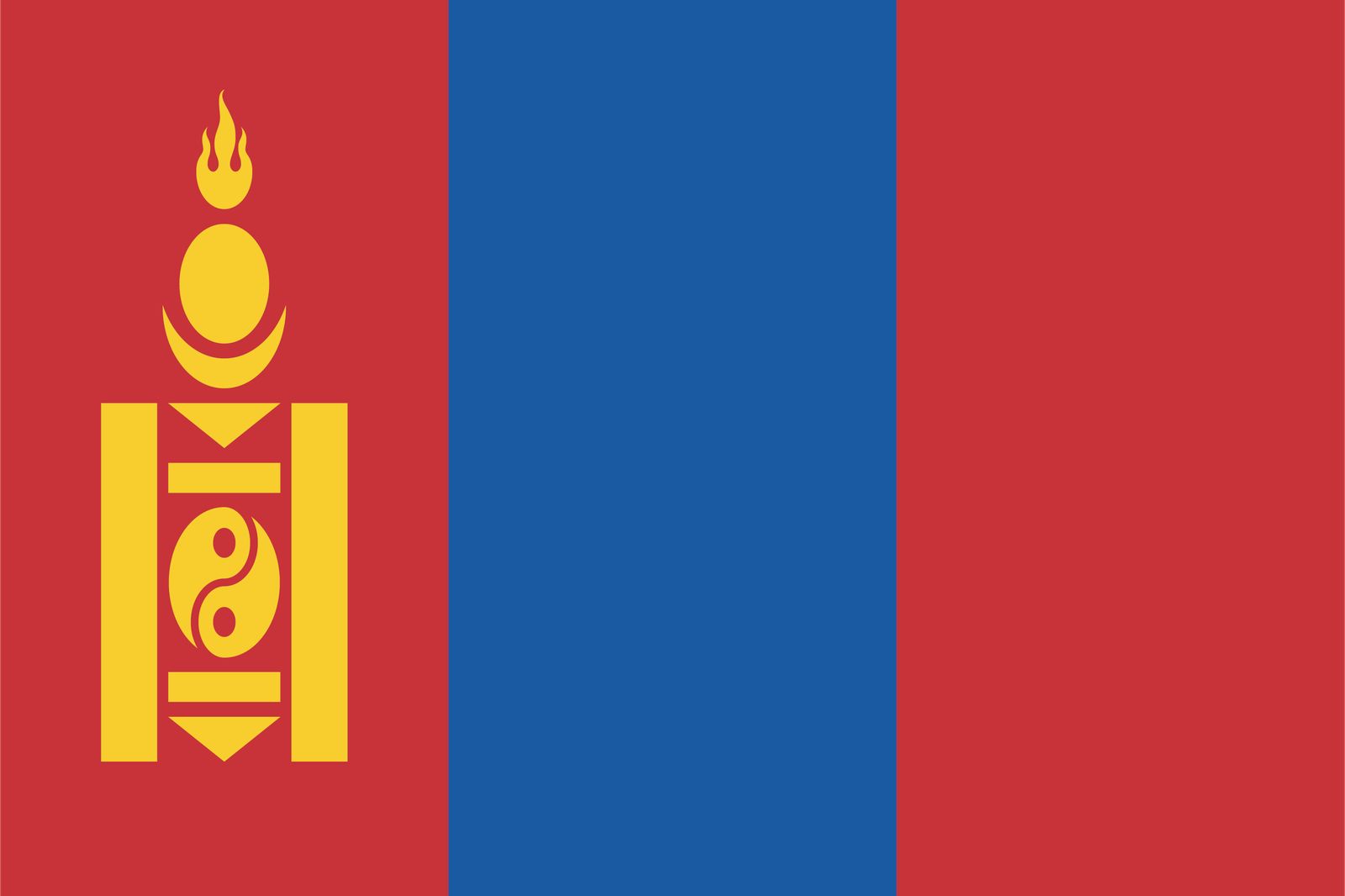 Mongoliets Flagga - Klistermärke