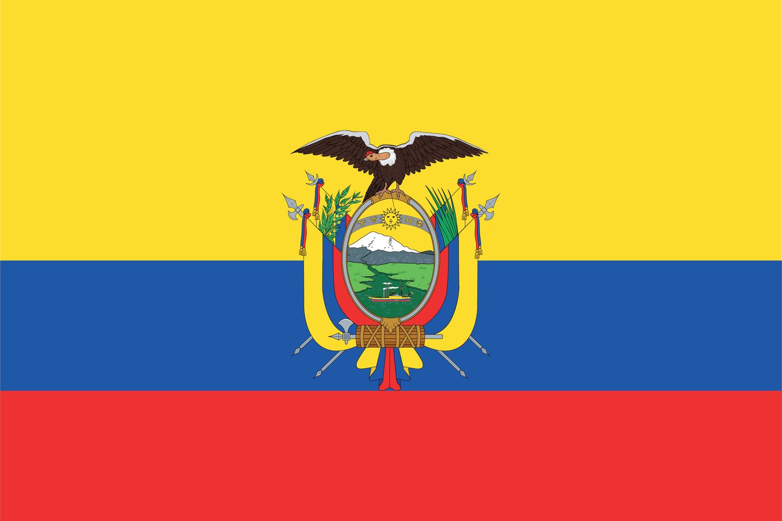 Ecuador Flagga - Sticker
