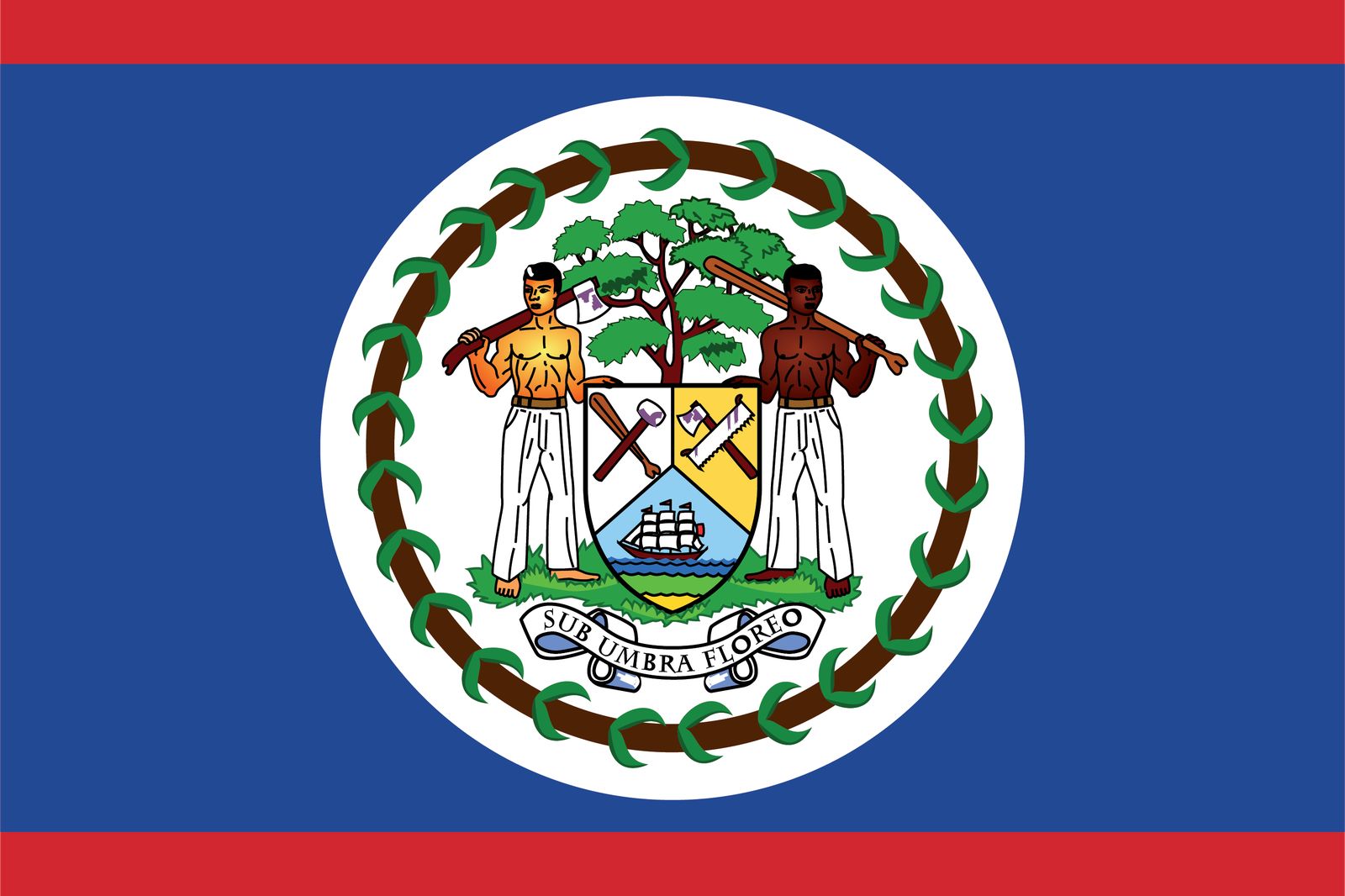 Belize Flagga - Klistermärke