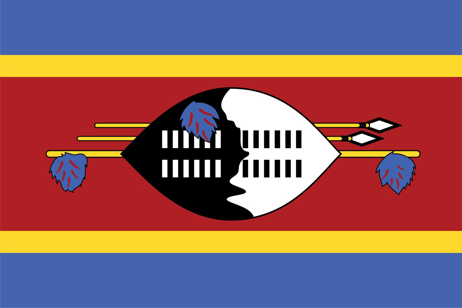 Eswatinis Flagga - Klistermärke