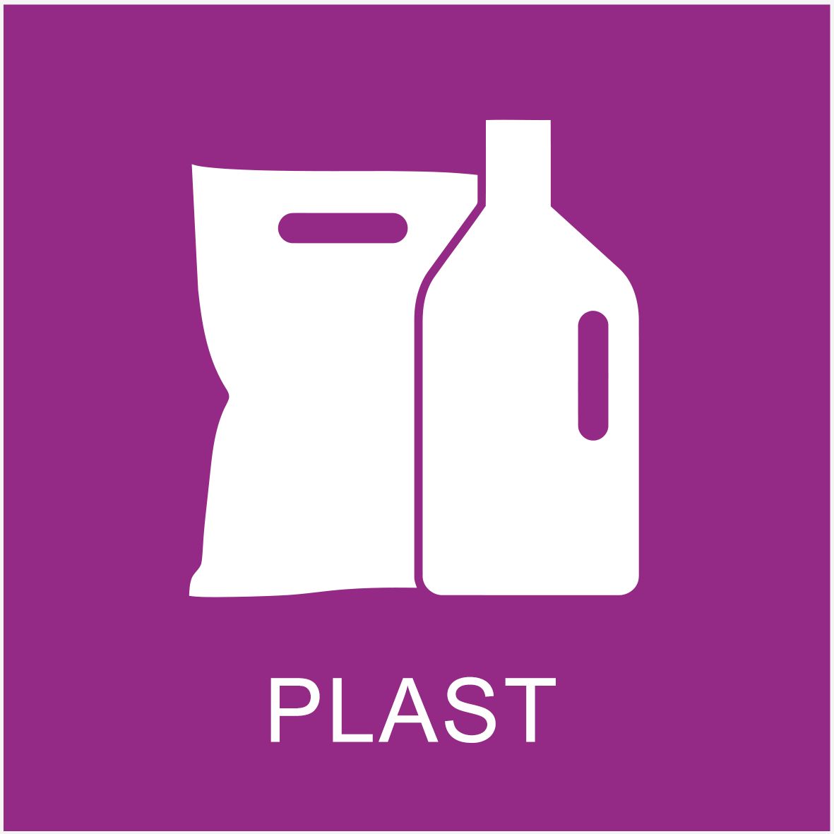 Klistermärke - Plaståtervinning
