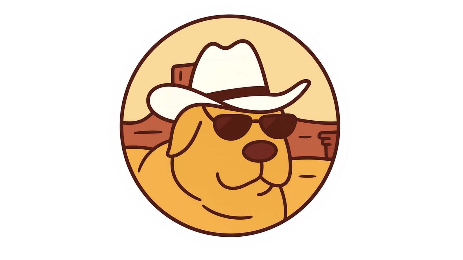 Klistermärke - Cowboy Hund - 4 Klistermärken