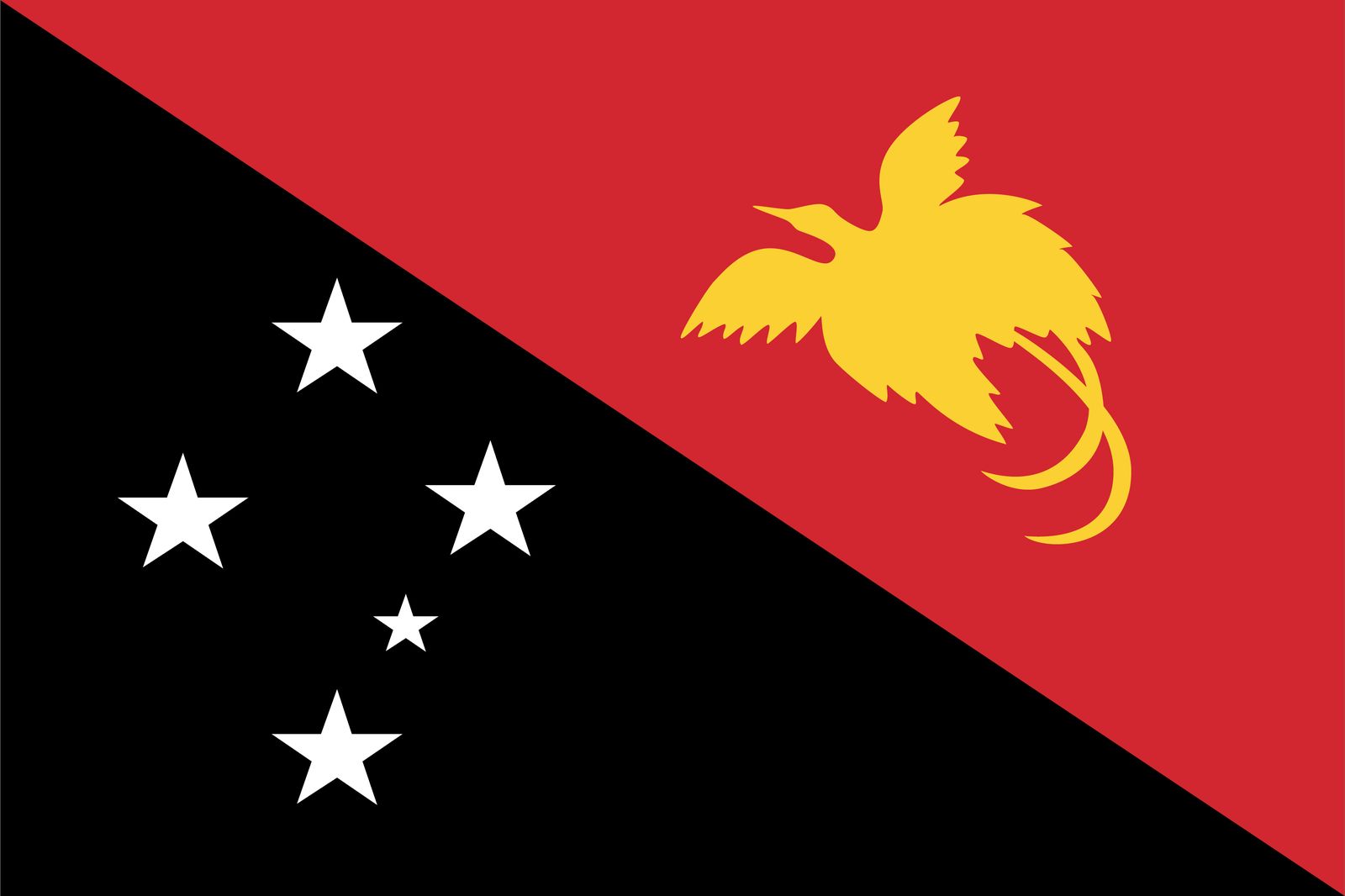 Papua Nya Guinea Flagga - Klistermärke