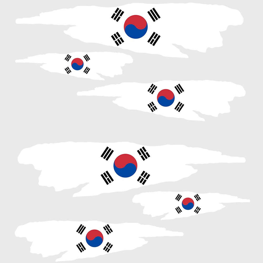 Sydkoreansk flagga - Klistermärke