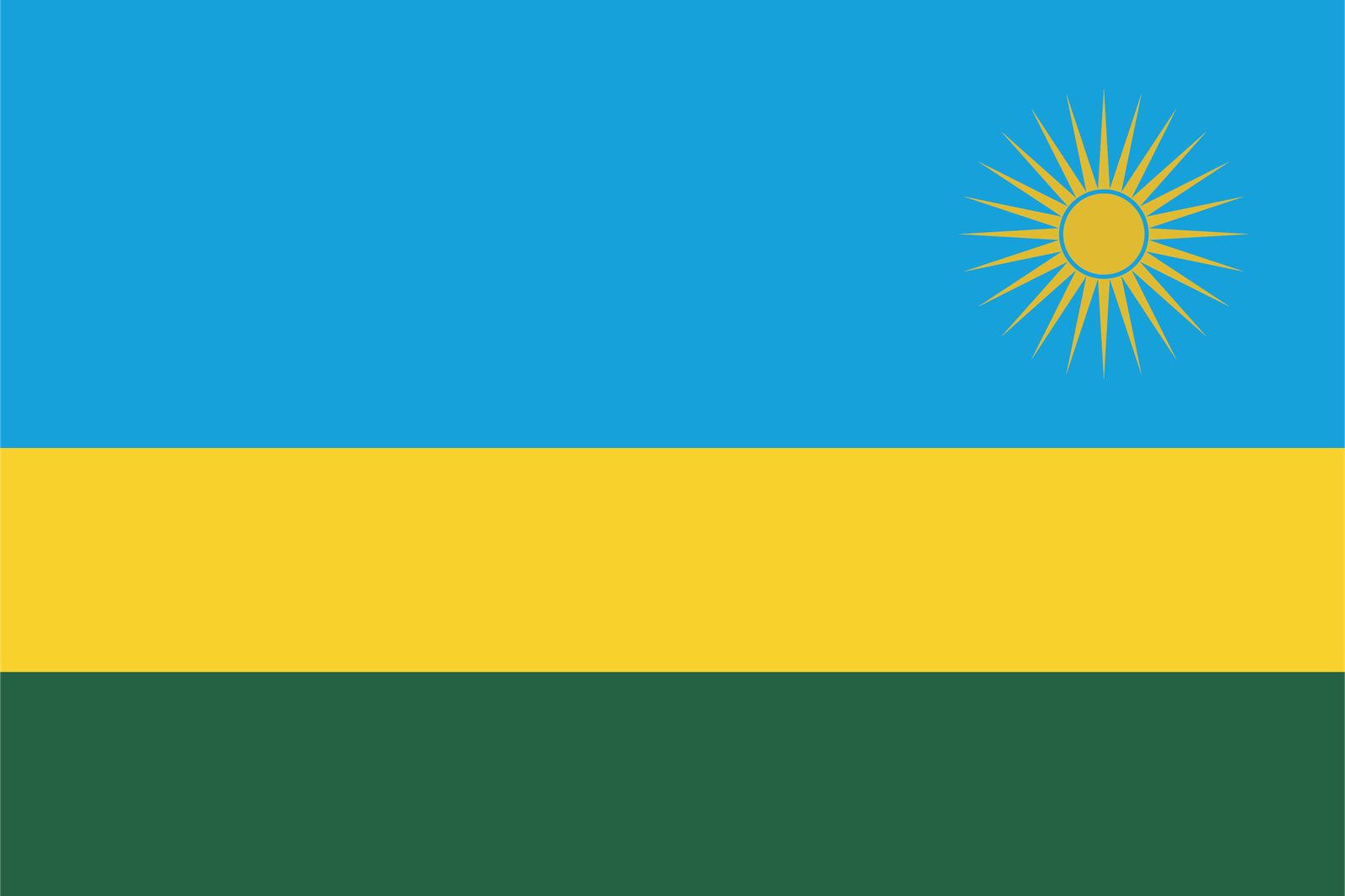 Rwanda flagga - klistermärke