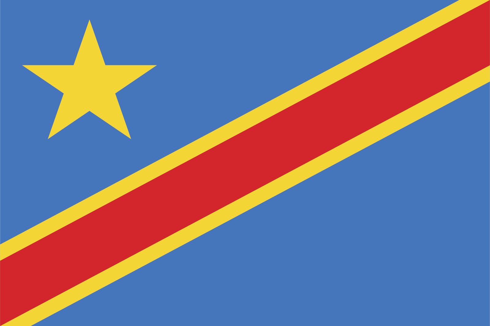 Demokratiska republiken Kongo Flagga - Klistermärke