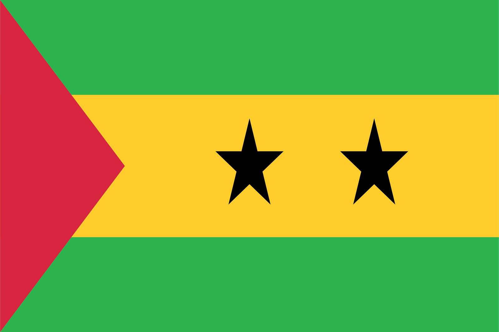 São Tomé och Príncipe Flagga - Klistermärke