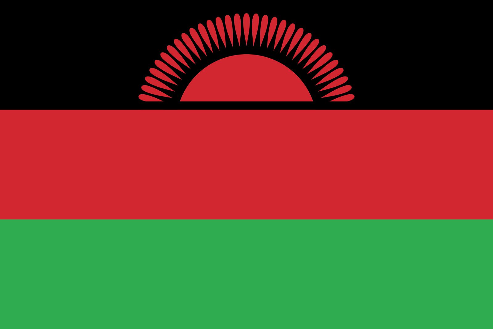 Malawi Flagga - Klistermärke