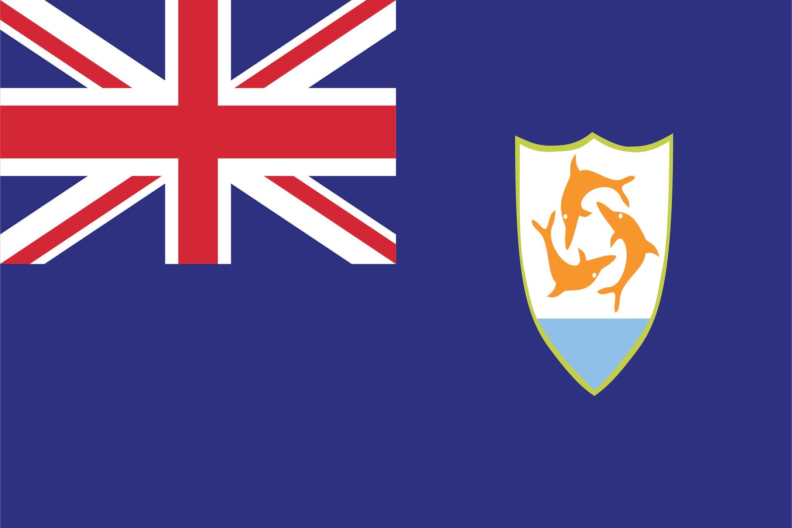 Anguilla-flagga - Klistermärke
