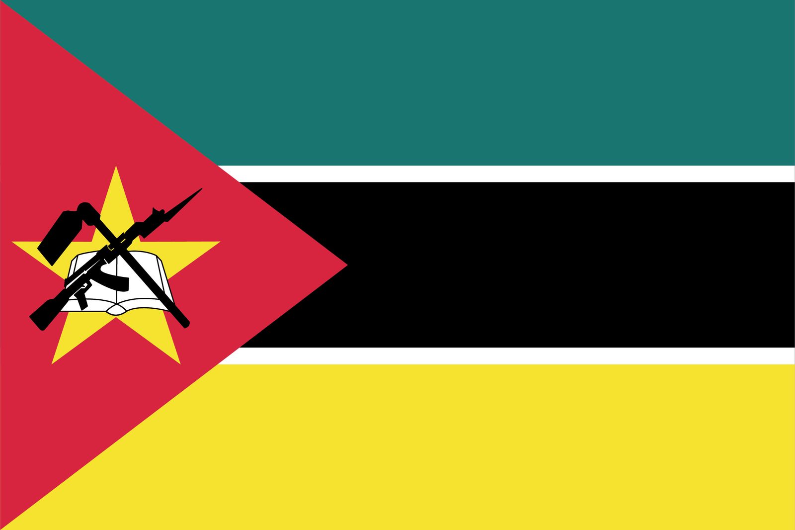 Mozambique Flagga - Klistermärke