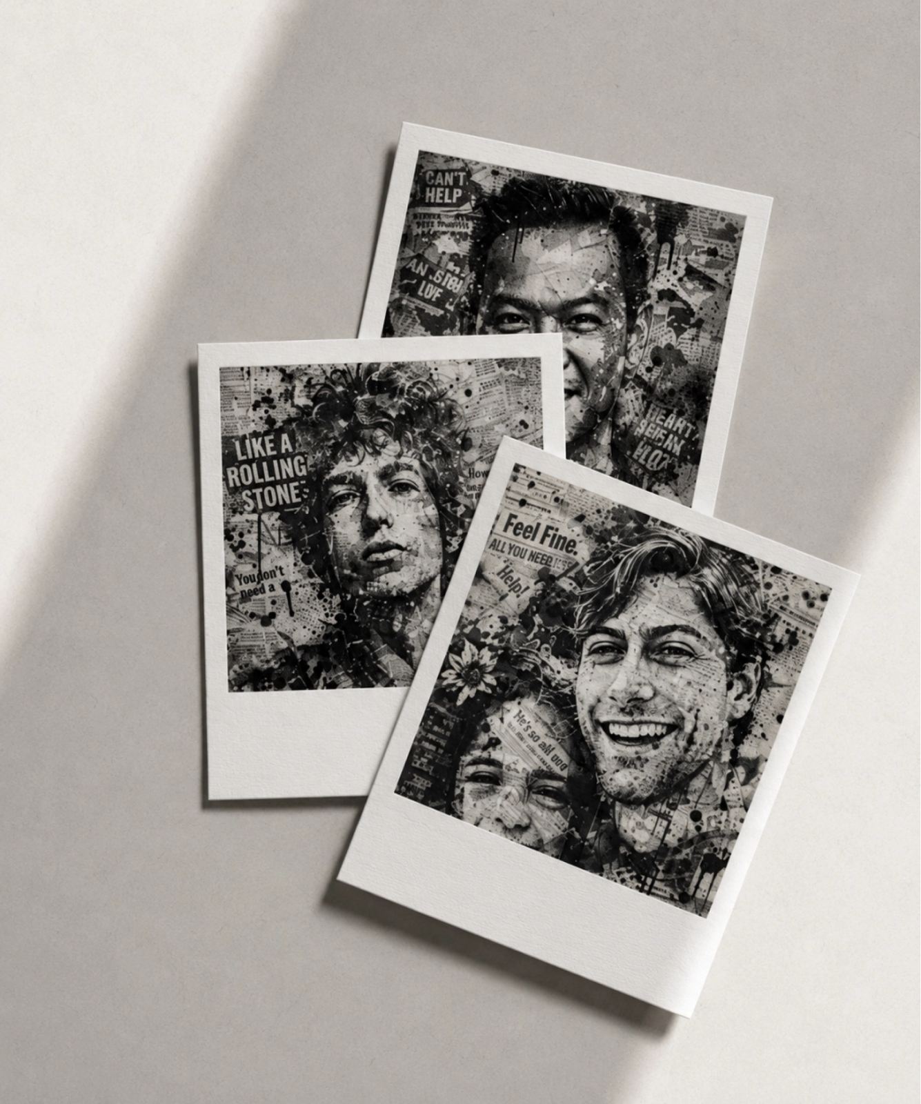 Polaroid Klistermärken Small 6.5x8 cm – Newspaper Ink AI, 16-pack