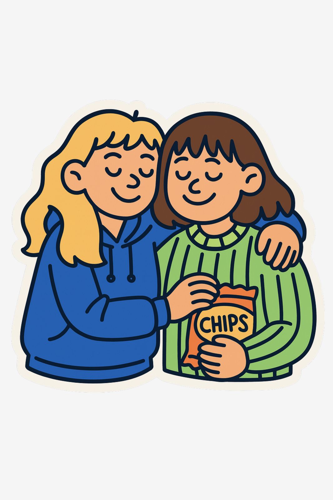Klistermärke - Bästa Vänner Snacktid - 4 Klistermärken