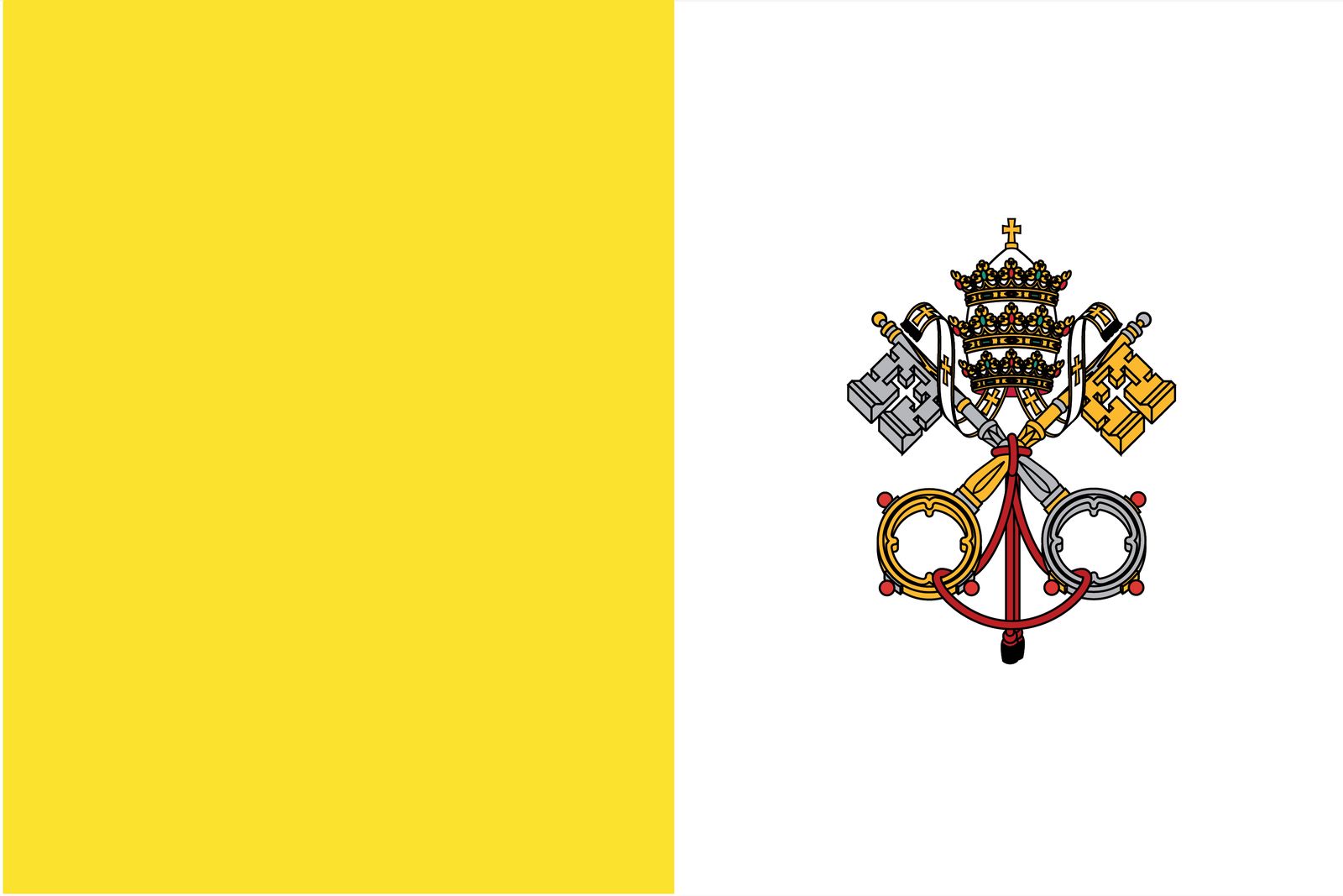 Vatikanstaten Flagg - Klistermärke