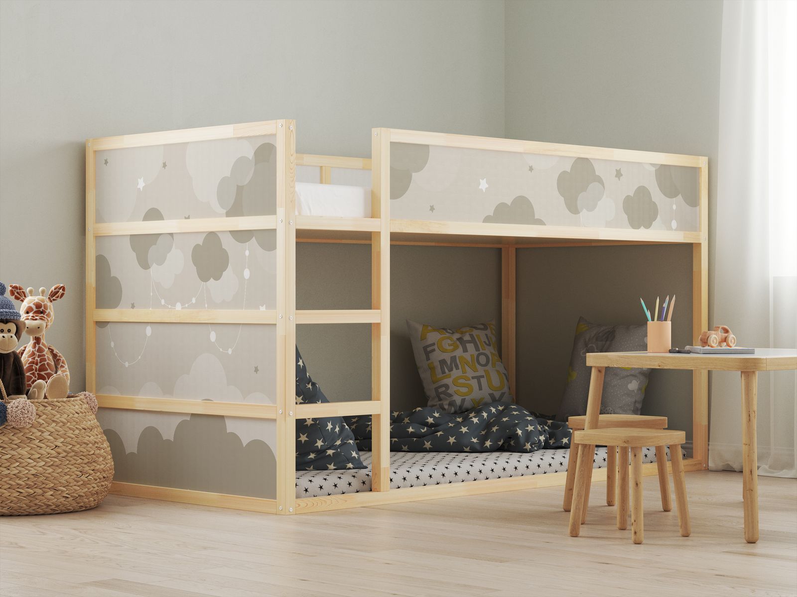 Självhäftande klistermärken – för Ikea KURA säng / - Klistermärke - Molndesign