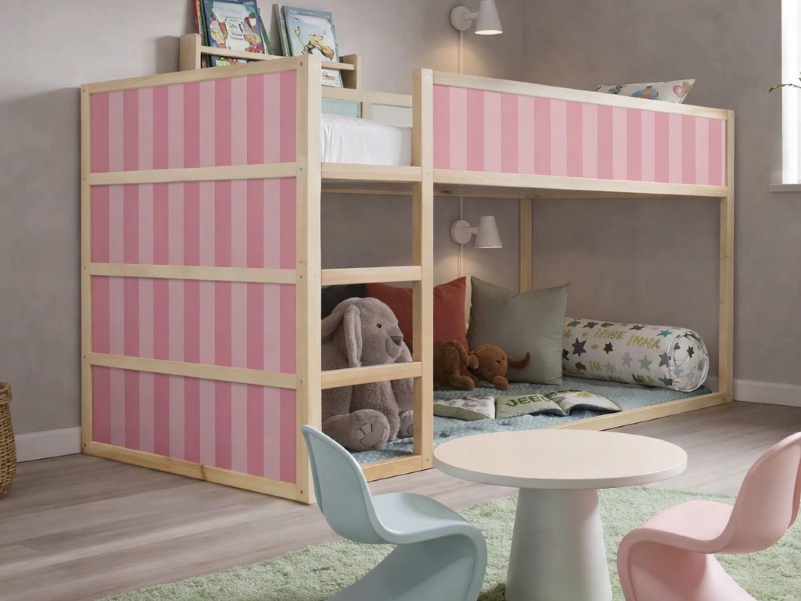 Självhäftande klistermärken – för Ikea KURA säng / Skräddarsydda ränder