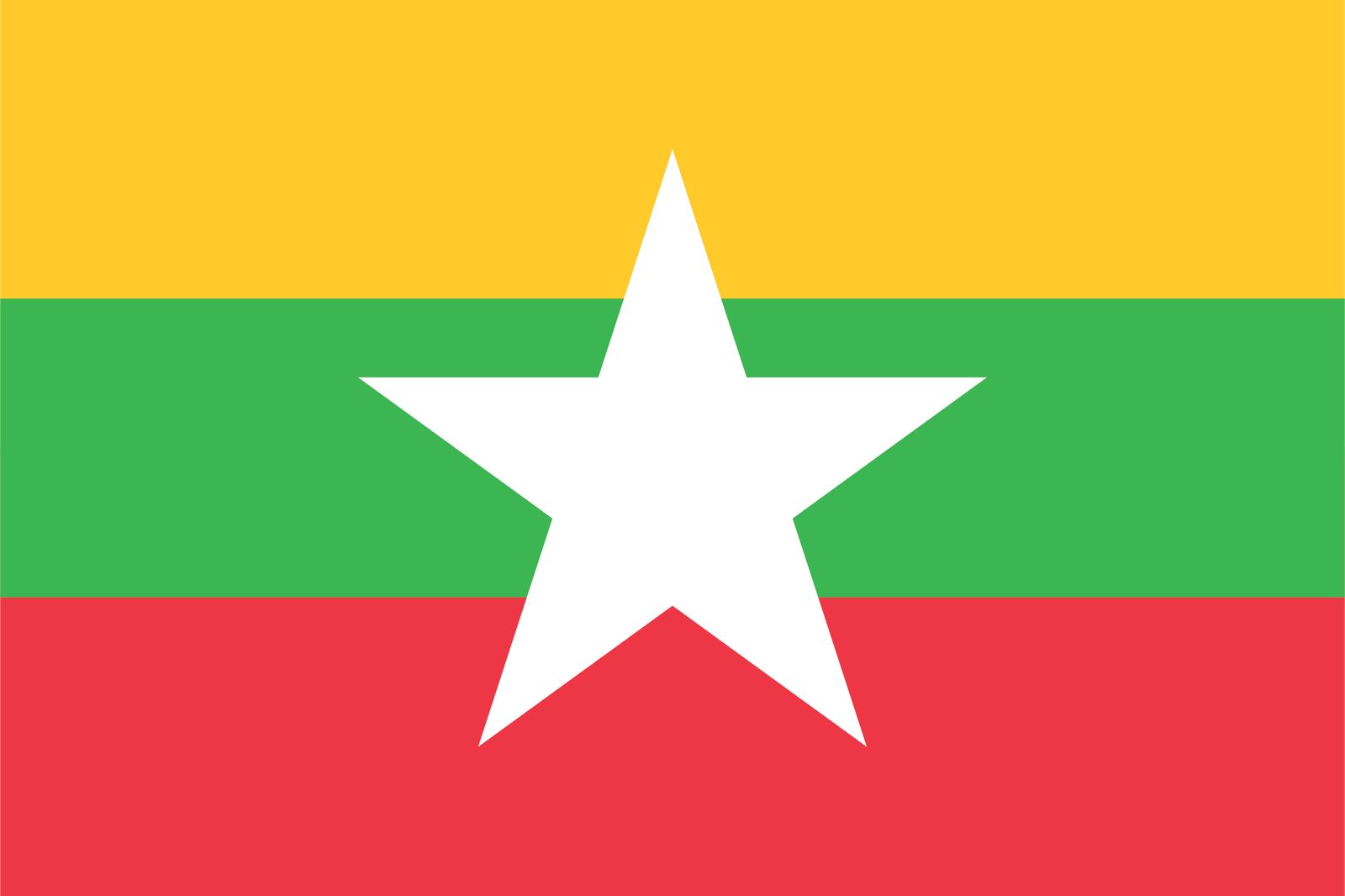 Myanmar Flagga - Klistermärke