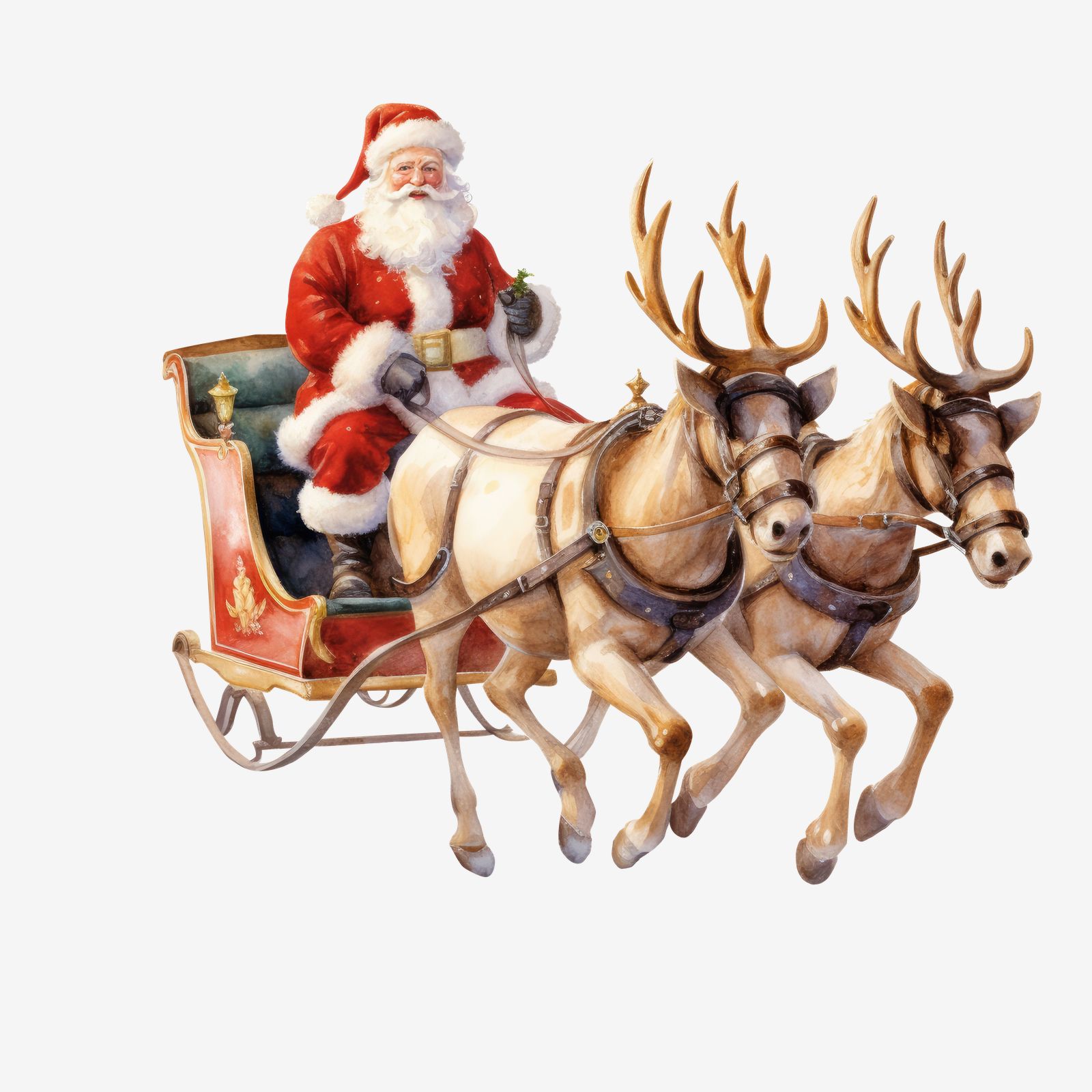 Tomte på Släde Klistermärke