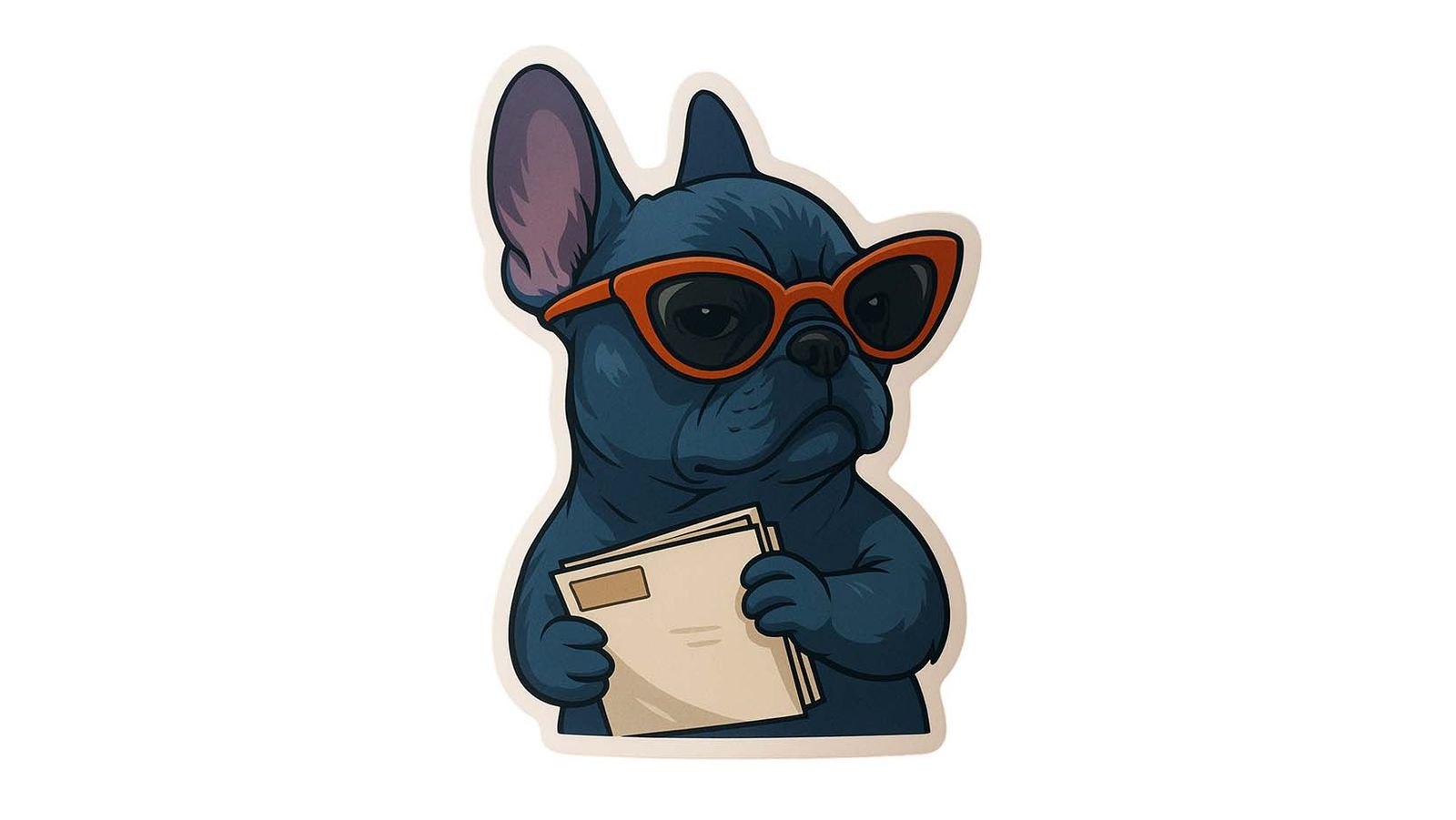 Klistermärke - Cool Fransk Bulldogg - 4 Klistermärken