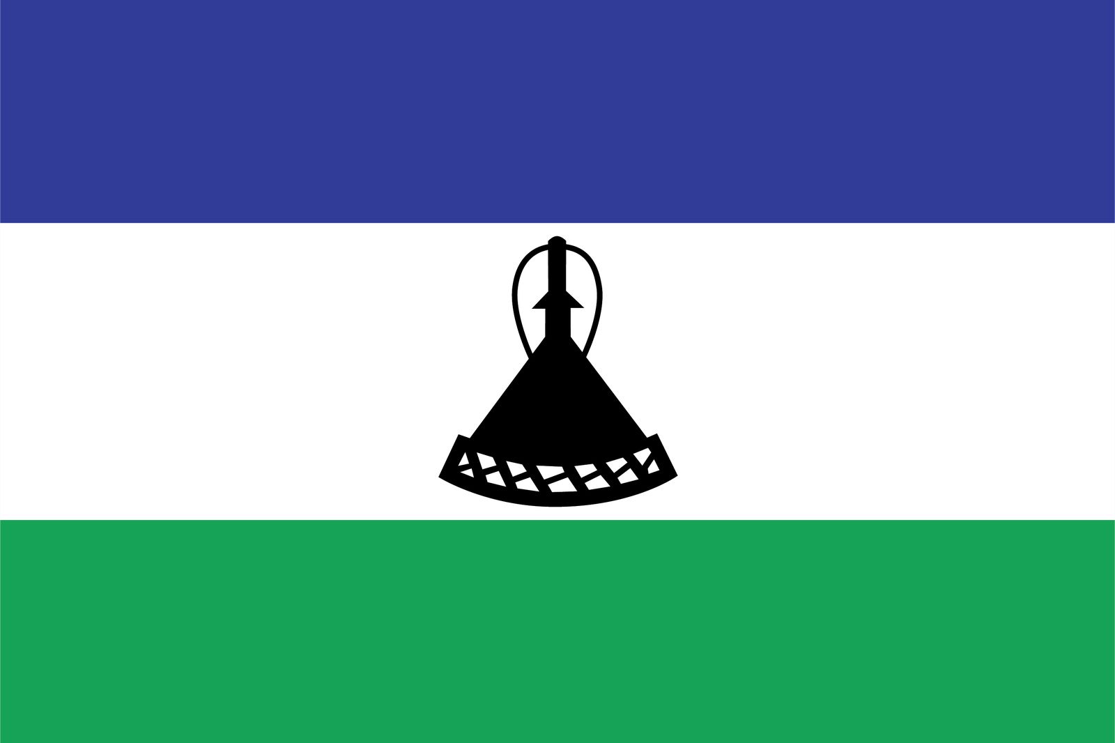 Lesotho Flagga - Klistermärke