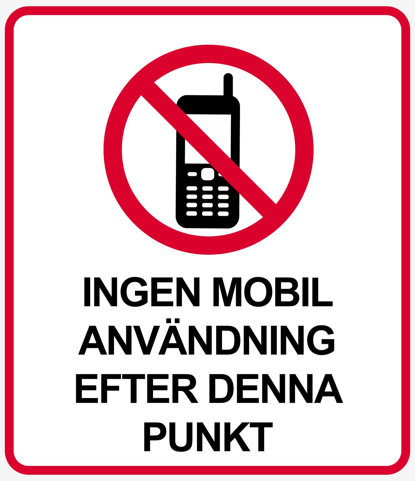 Klistermärke - Ingen Mobilanvändning Efter Denna Punkt