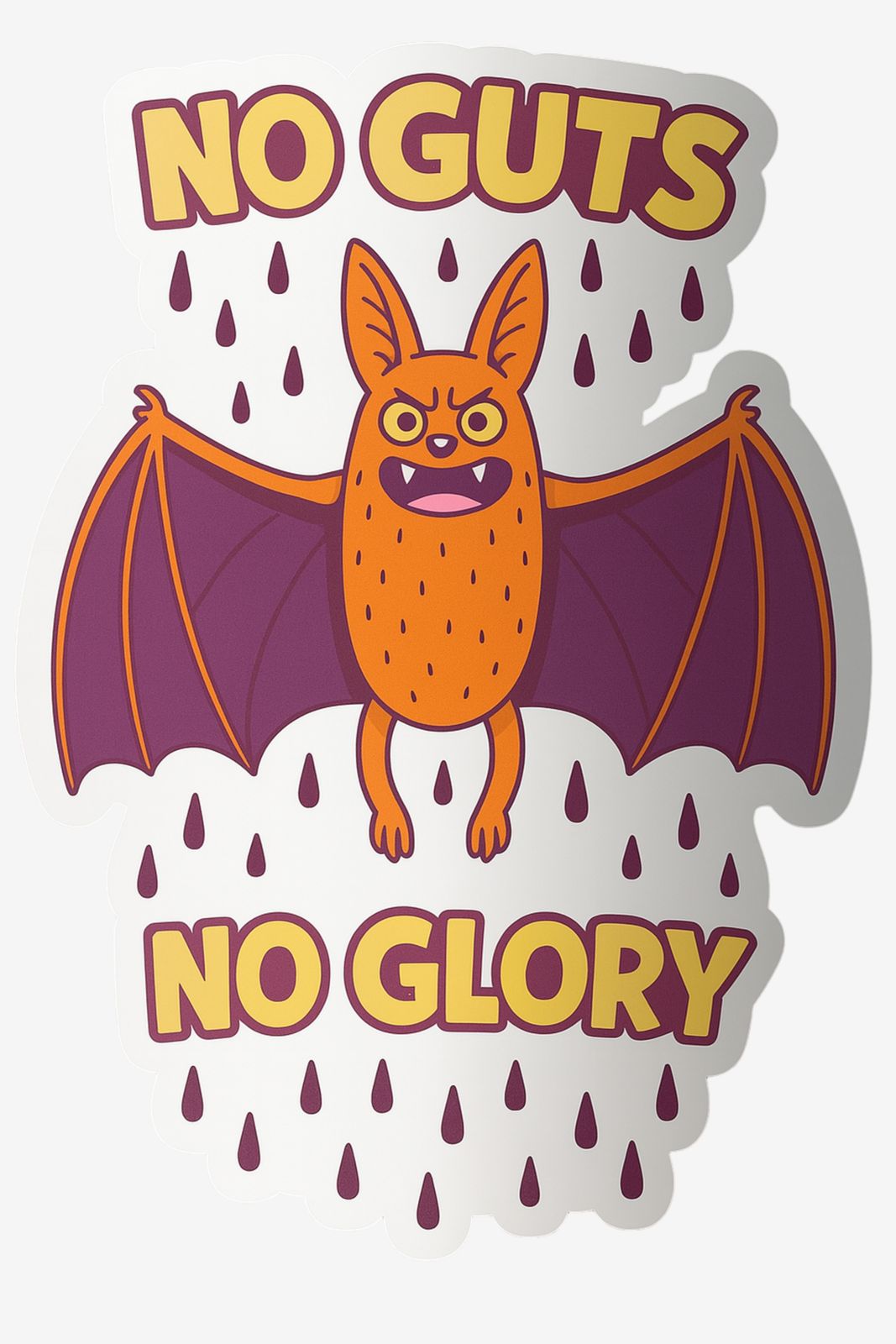 Klistermärke - No Guts No Glory Bat - 4 Klistermärken