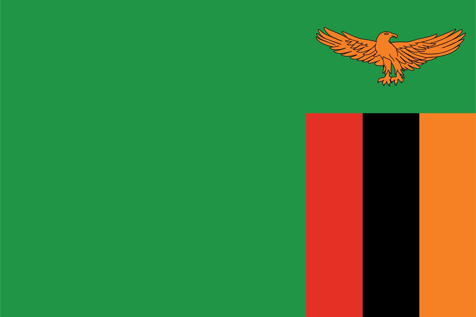 Zambias flagga - Klistermärke