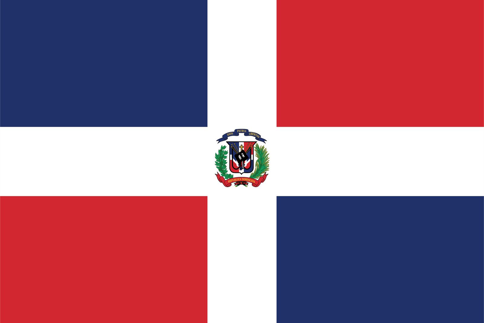 Dominikanska republiken Flagga - Klistermärke
