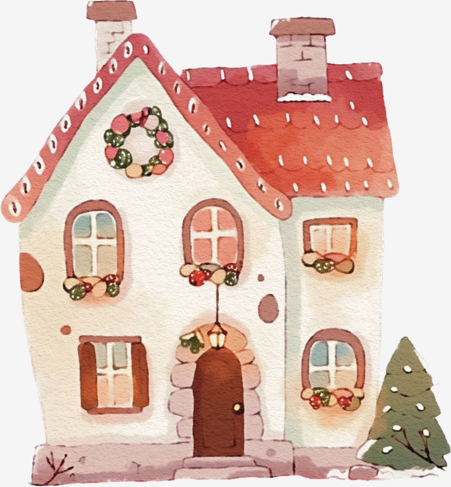 Festligt Hus Klistermärke