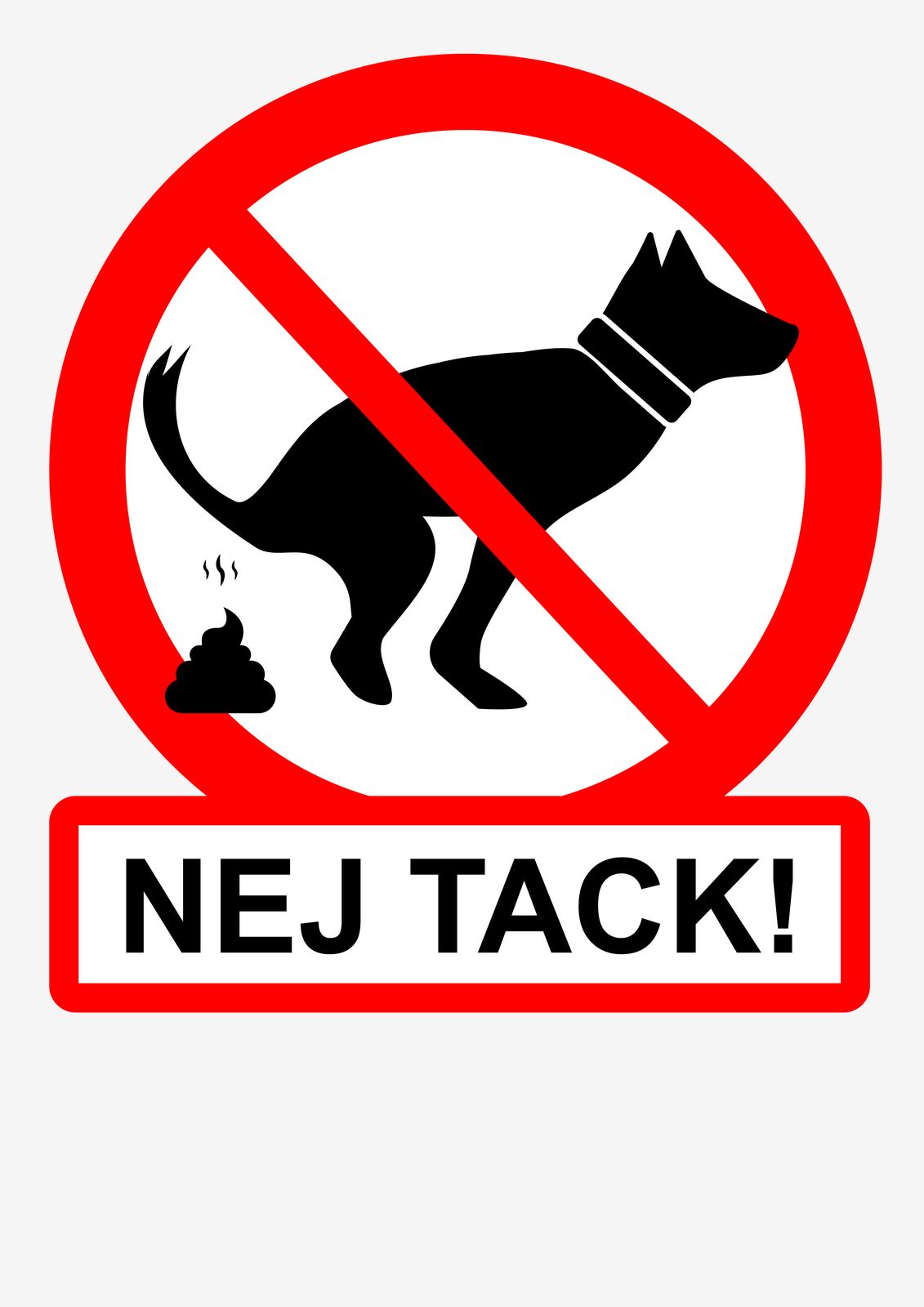 Klistermärke - Nej tack!