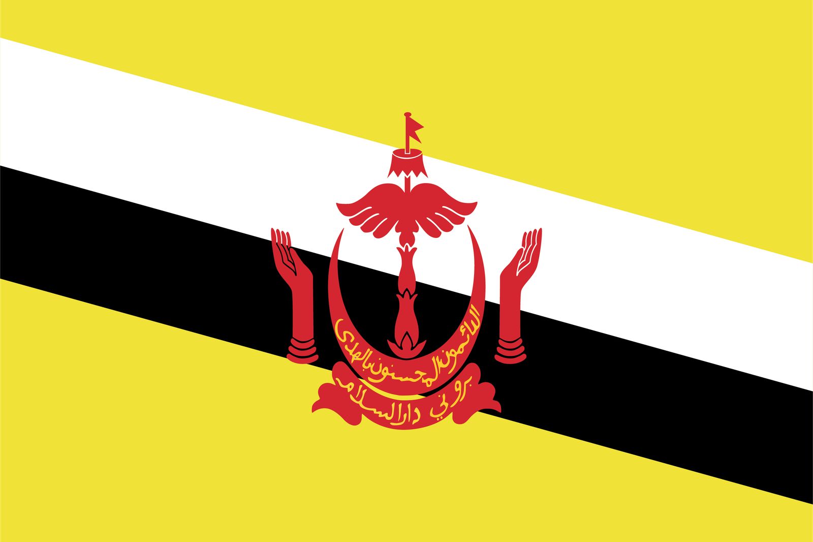 Brunei Flagga - Klistermärke